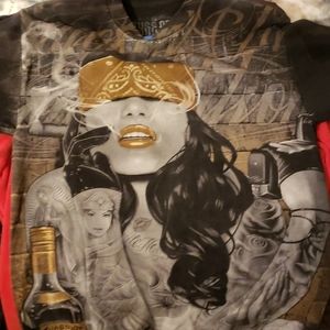 Shirt with sexy gangster lady
